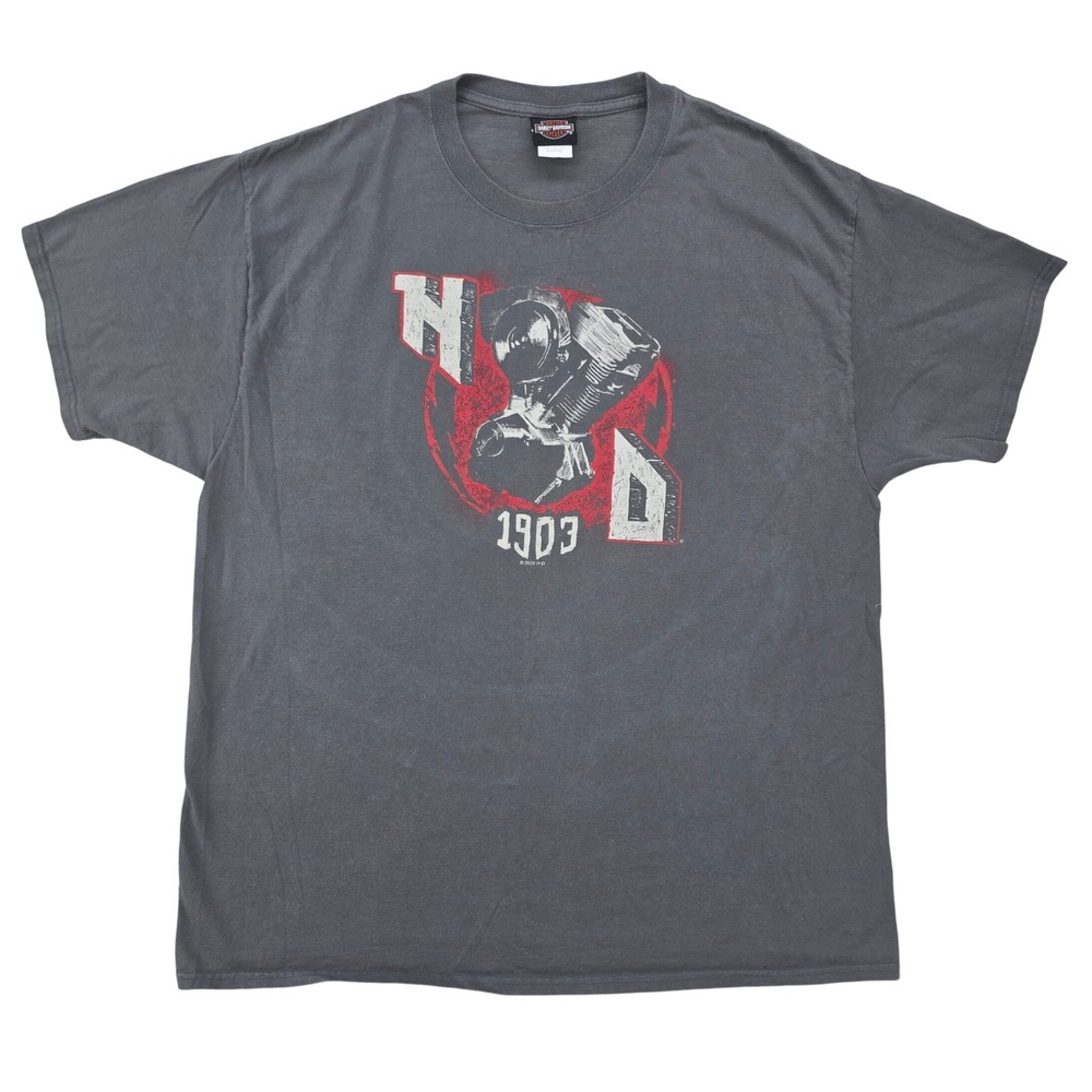 Harley-Davidson Twister City Wichita T-Shirt Mens XL Gray Graphic V-Twin Engine